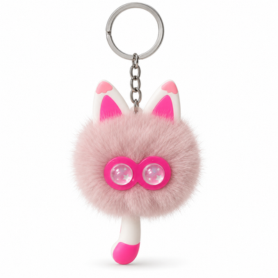 Fluffy Animal Plush Keyring | Cute Bag Charm