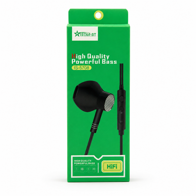 ISTAR-ST IS-5708 Black Hi-Fi Stereo Earphones