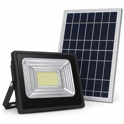 100W Solar LED Floodlight with Separate Solar Panel – Cool White