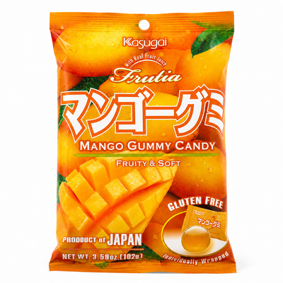 Kasugai Frutia Mango Gummy Candy 102g – Japanese Gummies