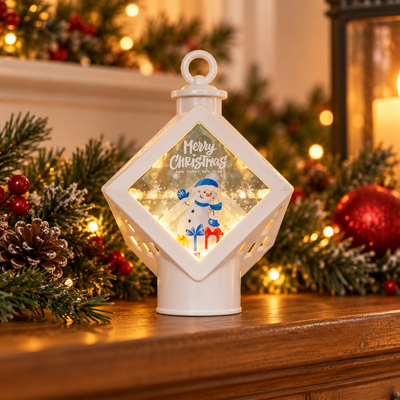 Christmas Flashing Snowman Lantern – White | Mr Panda