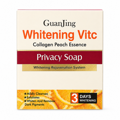 GuanJing Whitening Vit C Collagen Peach Essence Privacy Soap