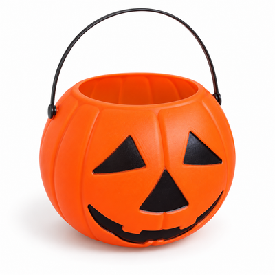 Halloween Pumpkin Trick-or-Treat Bucket with Handle