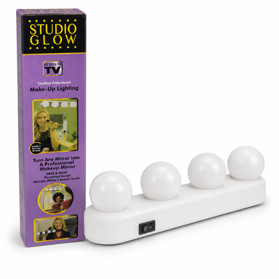 Studio Glow Cordless 4-Bulb Make-Up Mirror Light