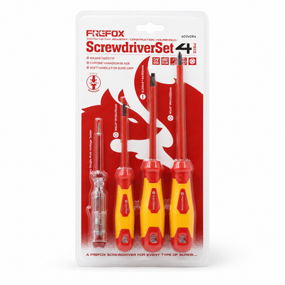 FREFOX 4-Piece Insulated Screwdriver Set with Tester