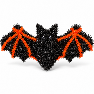 Halloween Tinsel Spider Decoration – Black & Orange
