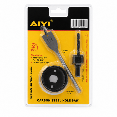 AIYI 3-Piece Carbon Steel Hole Saw Set – 54mm