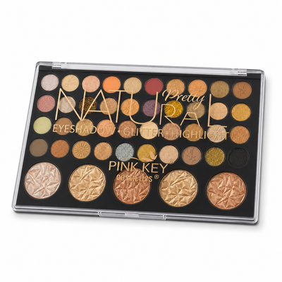 Natural Pretty Eyeshadow, Glitter & Highlighter Makeup Palette – 45 Shades