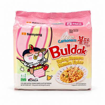 Samyang Buldak Cream Carbonara Spicy Ramen – 5 Pack, 700g