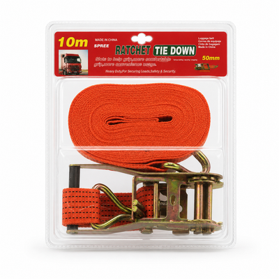 10m x 50mm Heavy-Duty Ratchet Tie-Down Strap