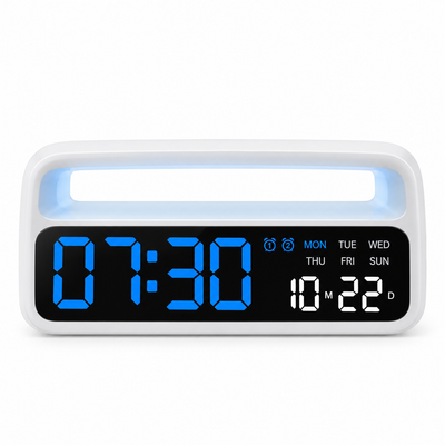 5520 Digital Alarm Clock with Ambient Light – White | Mr Panda