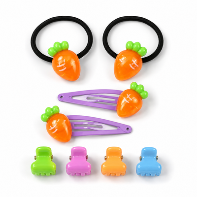 Kids Carrot Hair Accessory Set – 8 Piece