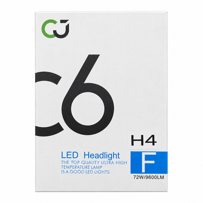 CJ C6 H4 LED Headlight Bulbs 72W 9600LM – Pair