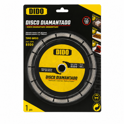 DIDO 180mm Segmented Diamond Cutting Disc – 22.2mm Bore
