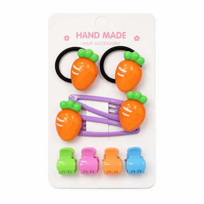 Kids Carrot Hair Accessory Set – 8 Piece