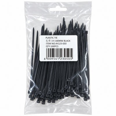 Black Cable Ties 3 x 100mm 100 Pack | Mr Panda