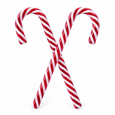 Red and White Candy Cane Christmas Decorations – 2 Piece