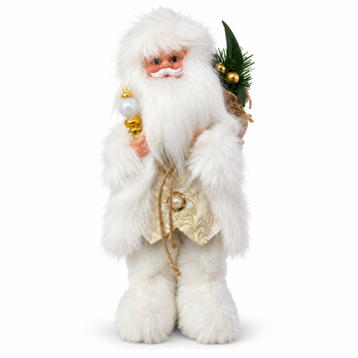 Animated White Santa Christmas Decoration – Battery Operated