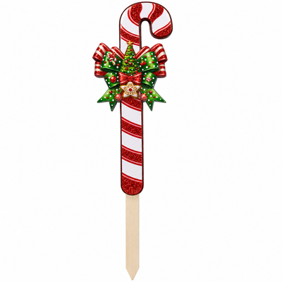 Christmas Candy Cane Yard Stake Decoration | Mr Panda