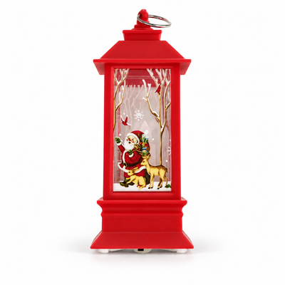 Red Christmas LED Lantern – Santa & Reindeer | Mr Panda