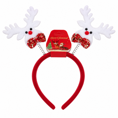 Christmas Reindeer Headband – Red & White | Mr Panda