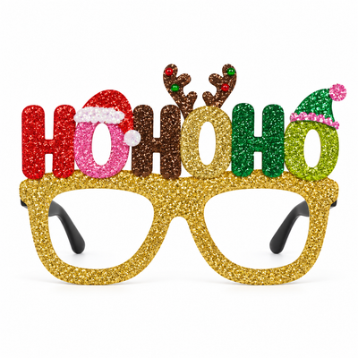 Christmas Glitter HO HO HO Party Glasses | Mr Panda