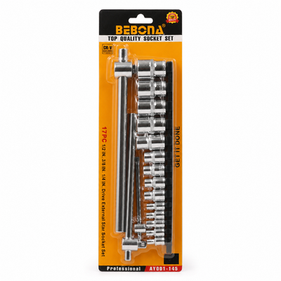 BEBONA 17-Piece External Star Socket Set | MrPanda
