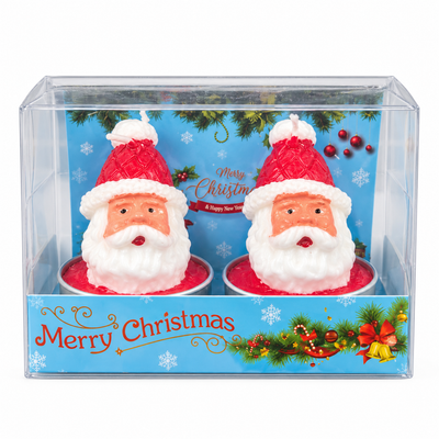 Santa Claus Christmas Candles Set of 2 | Mr Panda