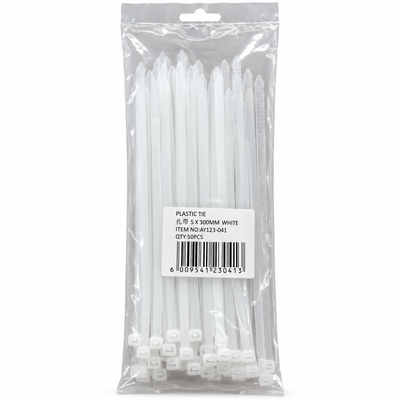 White Cable Ties 5 x 300mm 50 Pack | Mr Panda
