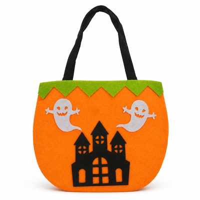 Halloween Pumpkin Felt Trick-or-Treat Candy Bag – Orange