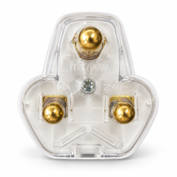 16A 250V Three-Pin Plug White & Clear | Mr Panda