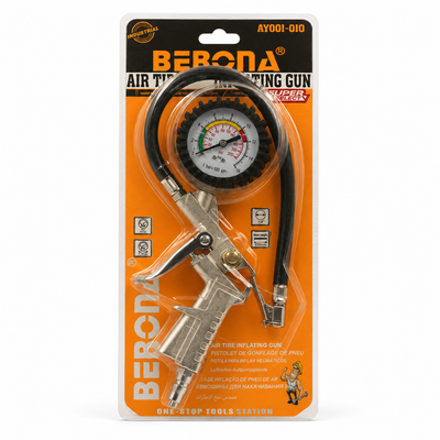 BEROMA Industrial Air Tyre Inflating Gun with Pressure Gauge