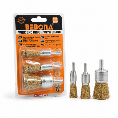 Bebona 3-Piece Wire End Brush Set with Shank