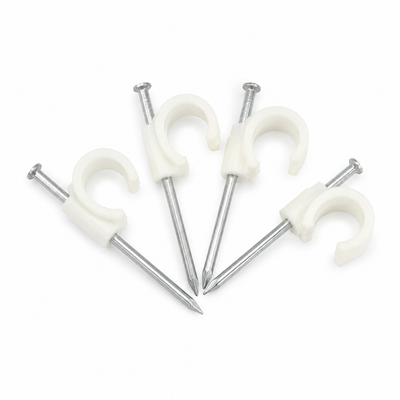 AIYI 25mm Circle Cable Clips – White Cable Fasteners