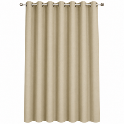 NANWEI Beige Blackout Eyelet Curtain | Mr Panda