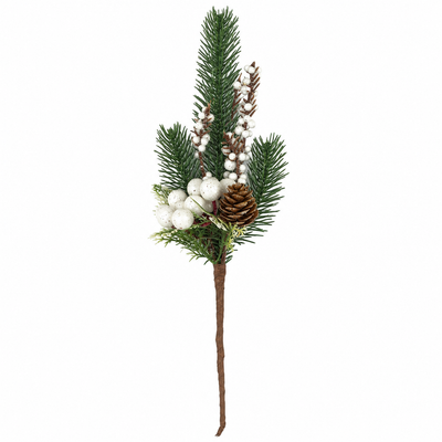 Christmas Pine Pick with Pinecone & White Berries | Mr Panda