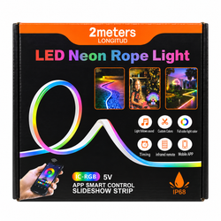 2m RGB LED Neon Rope Light with App & Remote | Mr Panda