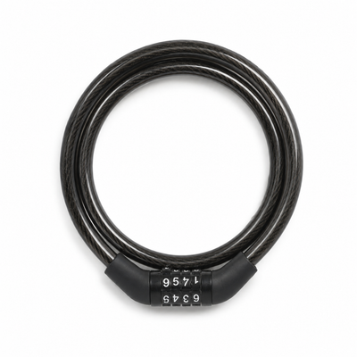 Guangyue 4-Digit Bicycle Combination Cable Lock – Black