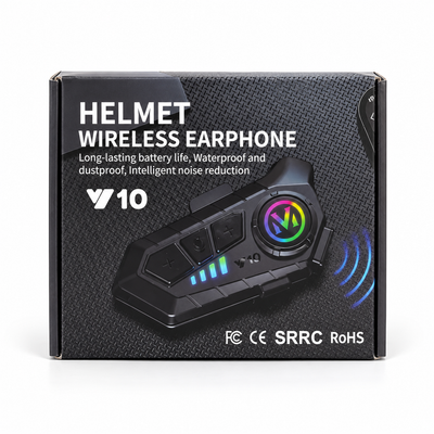 Y10 Wireless Motorcycle Helmet Headset – Black | Mr Panda