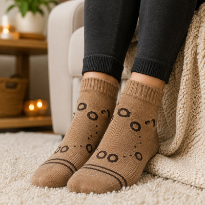 Y&P Beauty Bear Design Winter Socks – Brown Adult Socks