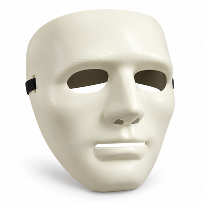 White Blank Full-Face Costume Mask for Halloween