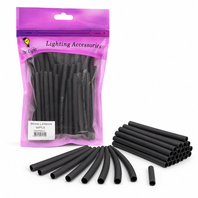 Dr.Light 6mm × 100mm Black Heat Shrink – 50 Pack
