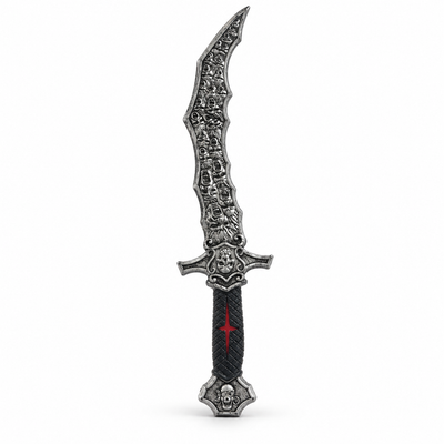 Fantasy Skull Blade Toy Sword – Silver and Black Costume Prop