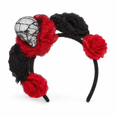 Halloween Skull & Rose Headband – Gothic Costume Accessory