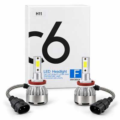 C6 H11 LED Headlight Bulb Kit 36W 3800LM – Pair