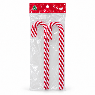 Red and White Candy Cane Christmas Decorations – 2 Piece