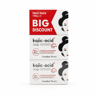 GuanJing Beauty Kojic Acid Soap 100g x 3 Pack