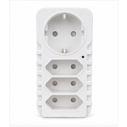 4-Way Wall Plug Adaptor – White