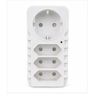 4-Way Wall Plug Adaptor – White