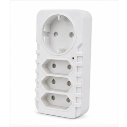 4-Way Wall Plug Adaptor – White